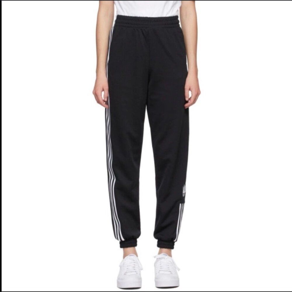 Adidas Originals XS Black Track Pants Joggers NWT 3 Stripes Trefoil Logo